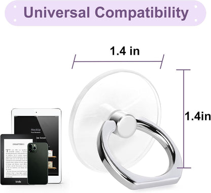 Cell Phone Ring Holder, Transparent Ring Holder 360°Rotation Finger Ring Stand, Clear Cell Phone Kickstand Compatible with Most of Phones, Tablet and Case, (2Silver+1Black+1Rose Gold)