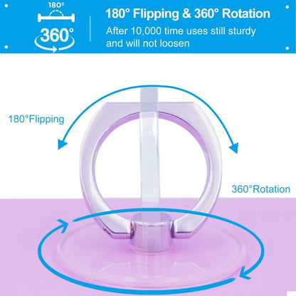 Cell Phone Ring Holder, Transparent Ring Holder 360°Rotation Finger Ring Stand, Clear Cell Phone Kickstand Compatible with Most of Phones, Tablet and Case, (2Silver+1Black+1Rose Gold)