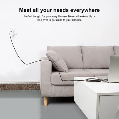 Durable USB C Cable 10 FT 100W 5A/20V,  USB C to C Cable, Braided Type C Fast Charging Cable 480Mbps Data for Macbook Pro Ipad Air XPS Galaxy S22 Ultra and Other USB-C Devices 3M Gray